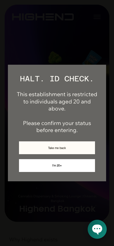 Highend Bangkok mobile landing page capture